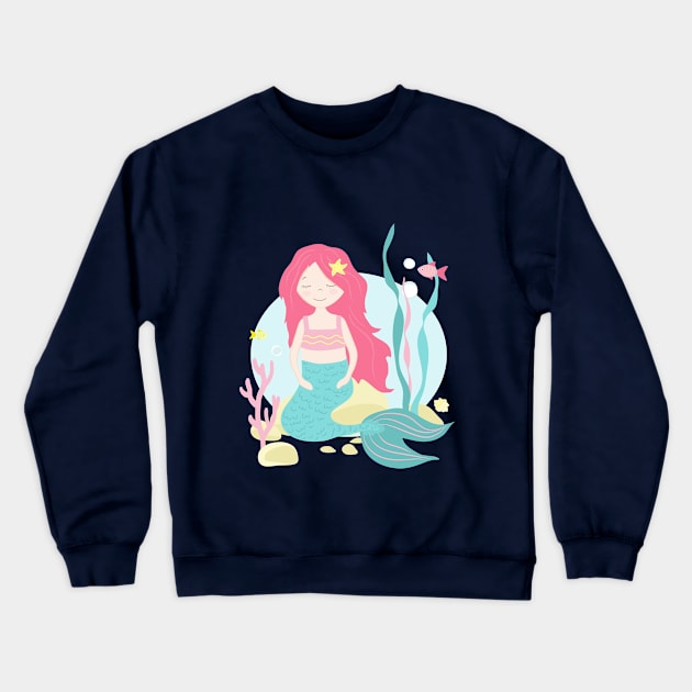 Cute Mermaid Under the Sea Crewneck Sweatshirt by in_pictures